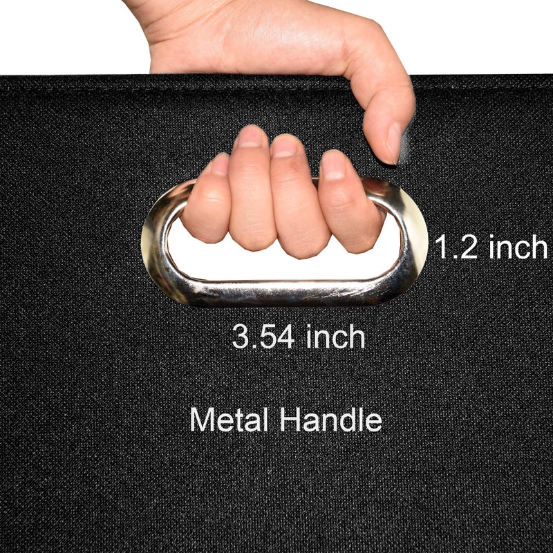 Freegrace Foldable Large Laundry Hamper With Laundry Bag - Premium Durable Fabric, Plastic Board, Extra-Large Size, Space-Saving & Compact Clothes Basket With Metal Handles (Black) - Image 5